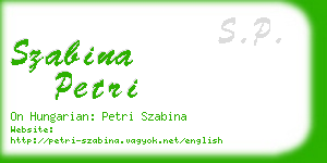 szabina petri business card